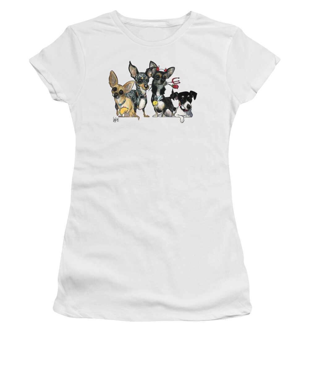 Vaness Women's T-Shirt featuring the drawing Vaness 4844 by Canine Caricatures By John LaFree