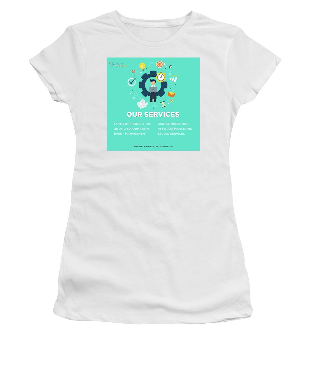 Video Production Company in Gurgaon Women's T-Shirt by Content Studio -  Pixels