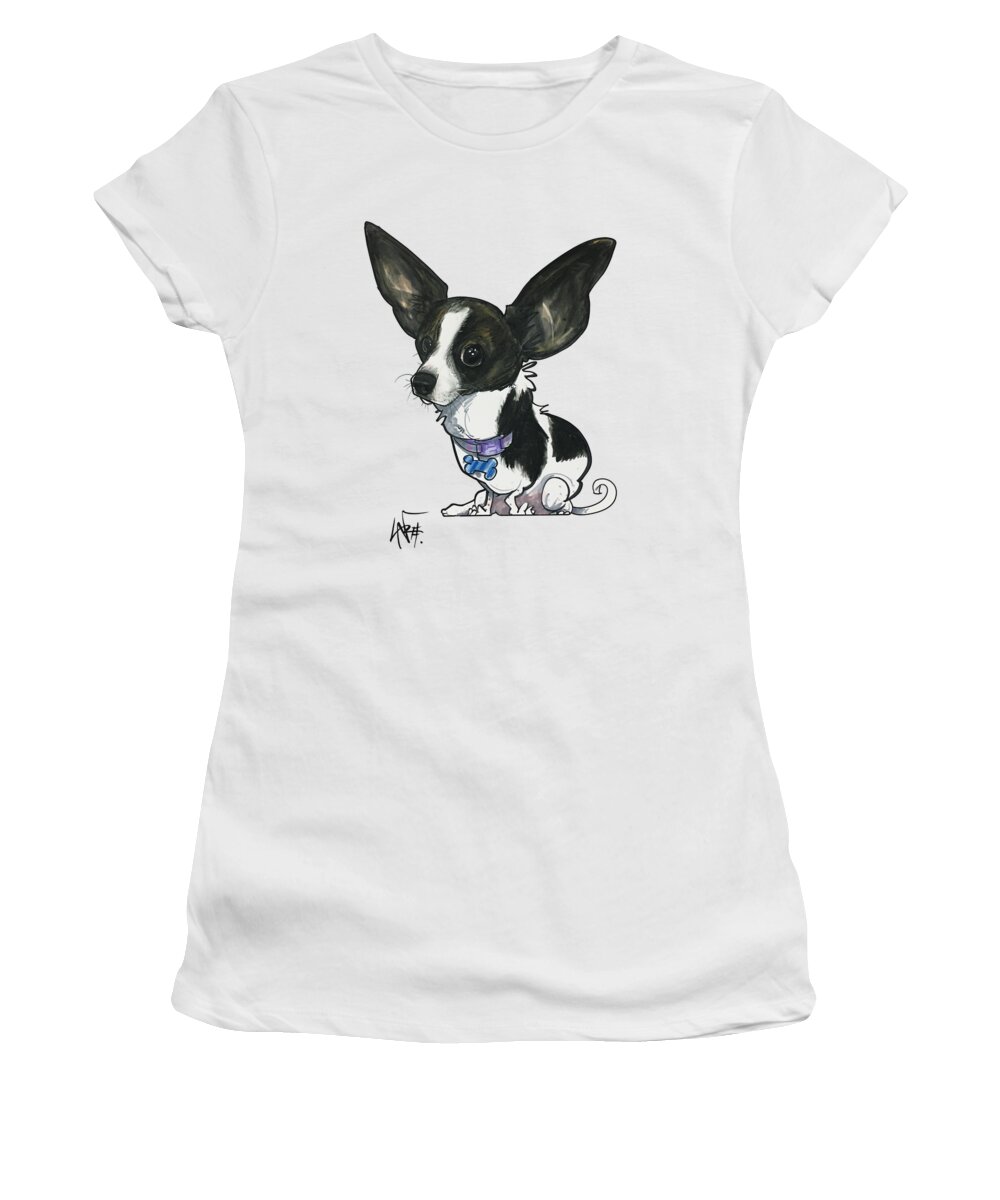 Voss 4623 Women's T-Shirt featuring the drawing Voss 4623 by Canine Caricatures By John LaFree