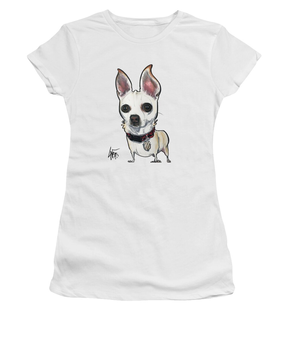 Watkins Women's T-Shirt featuring the drawing Watkins 4305 by Canine Caricatures By John LaFree