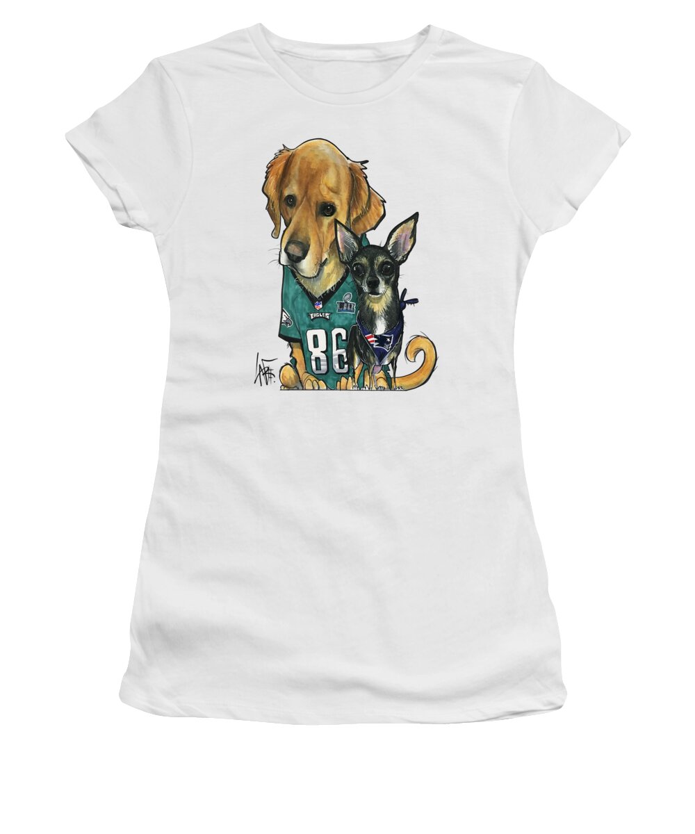 Weise 4591 Women's T-Shirt featuring the drawing Weise 4591 by Canine Caricatures By John LaFree