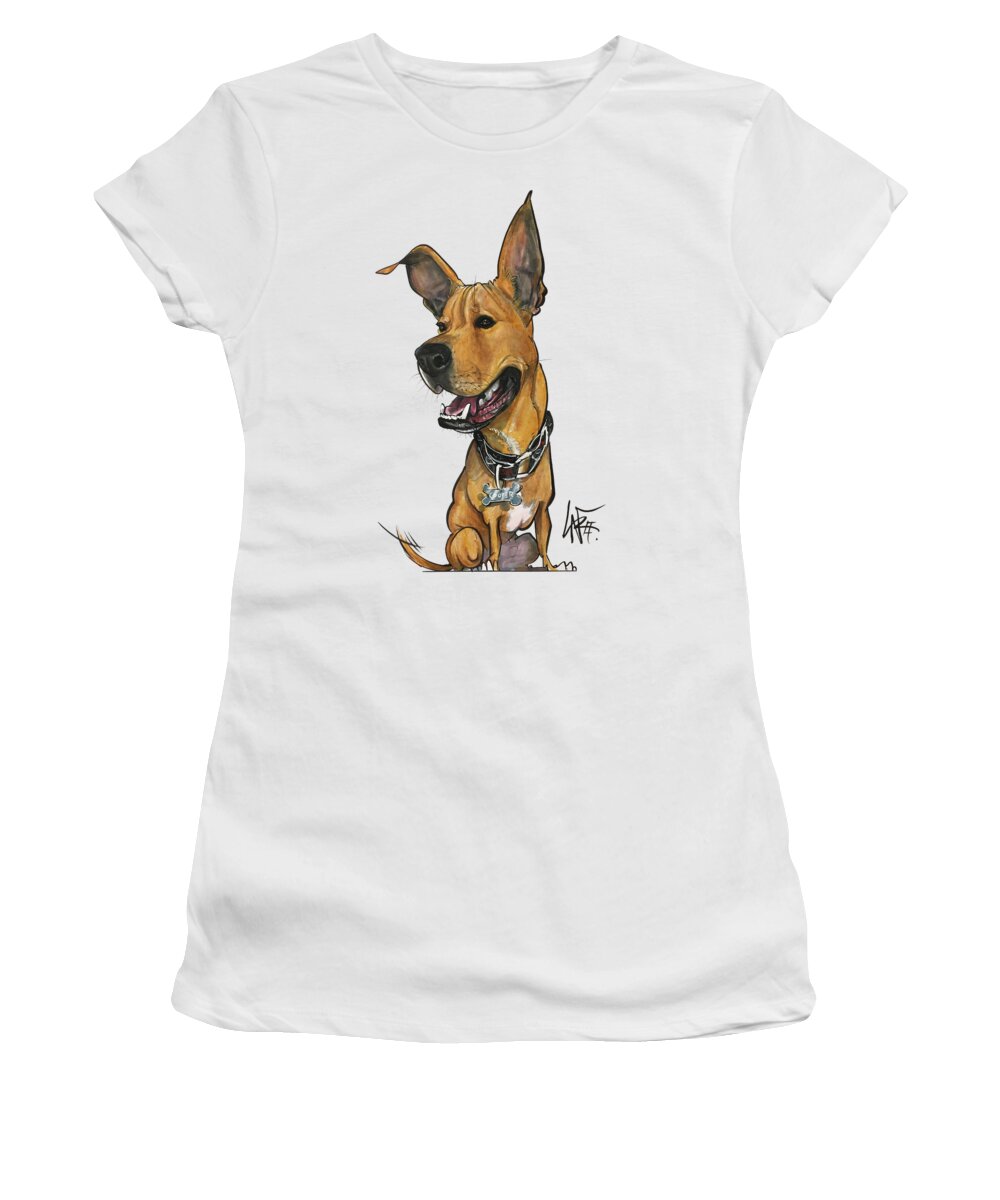 Weissinger Women's T-Shirt featuring the drawing Weissinger 4168 by Canine Caricatures By John LaFree