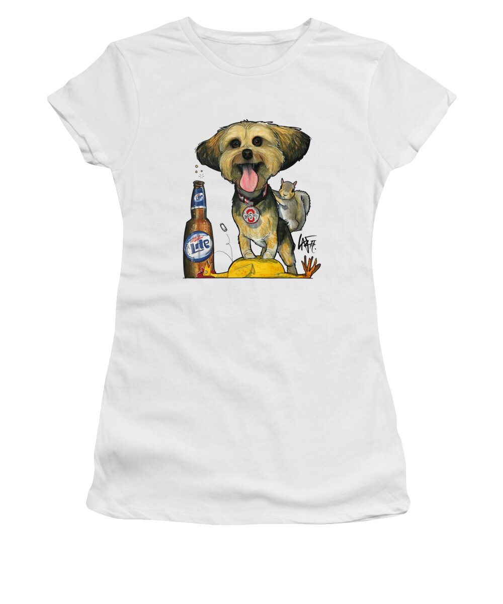 Wendel Women's T-Shirt featuring the drawing Wendel 4322 by Canine Caricatures By John LaFree