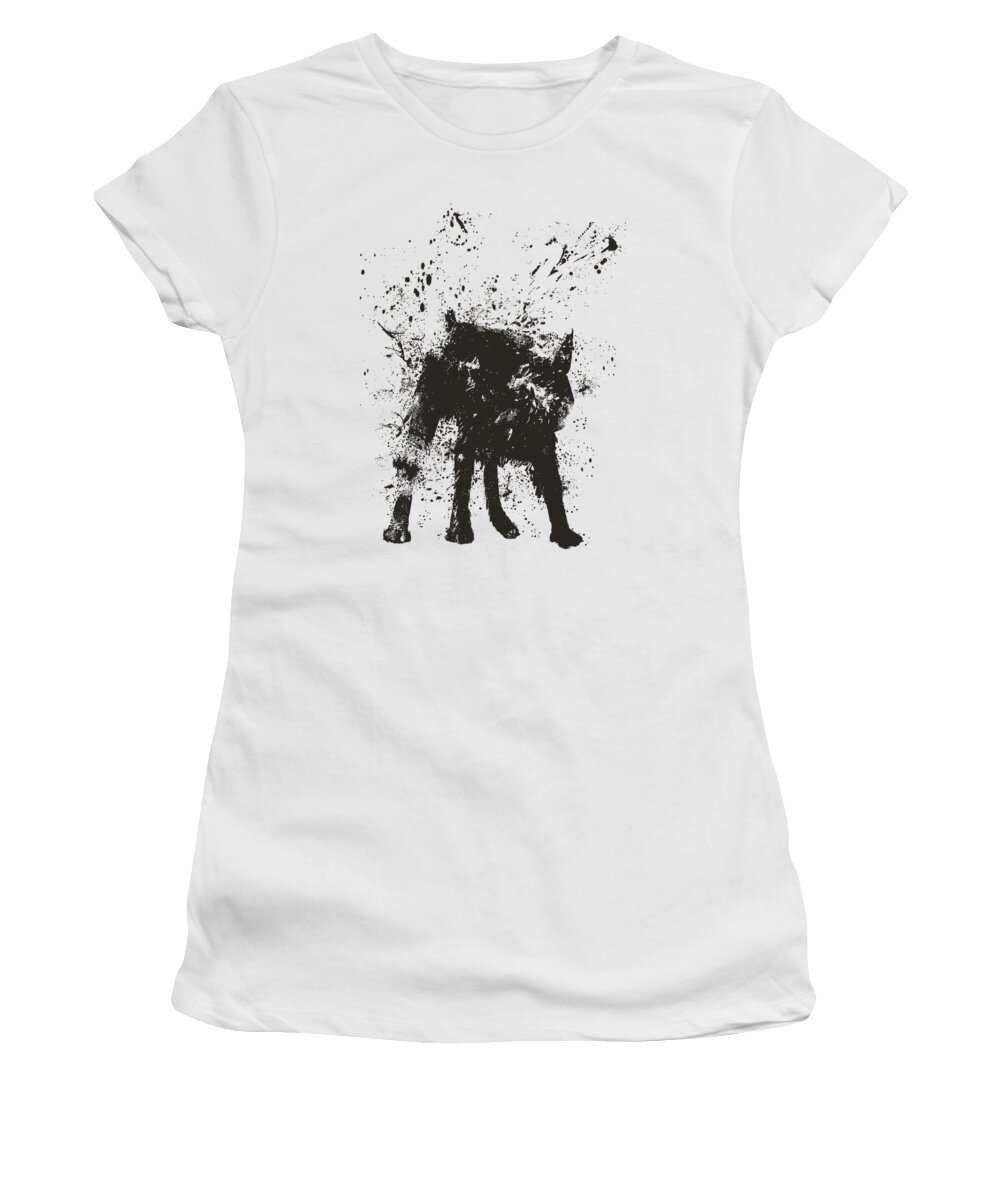 Dog Women's T-Shirt featuring the painting Wet dog by Balazs Solti