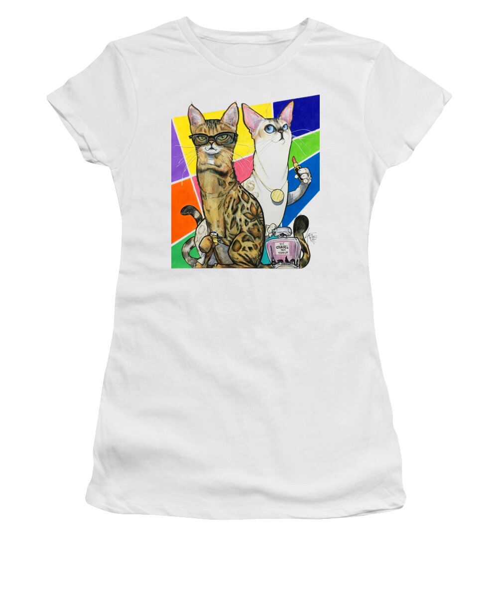 Whaley Women's T-Shirt featuring the drawing Whaley 5177 by Canine Caricatures By John LaFree