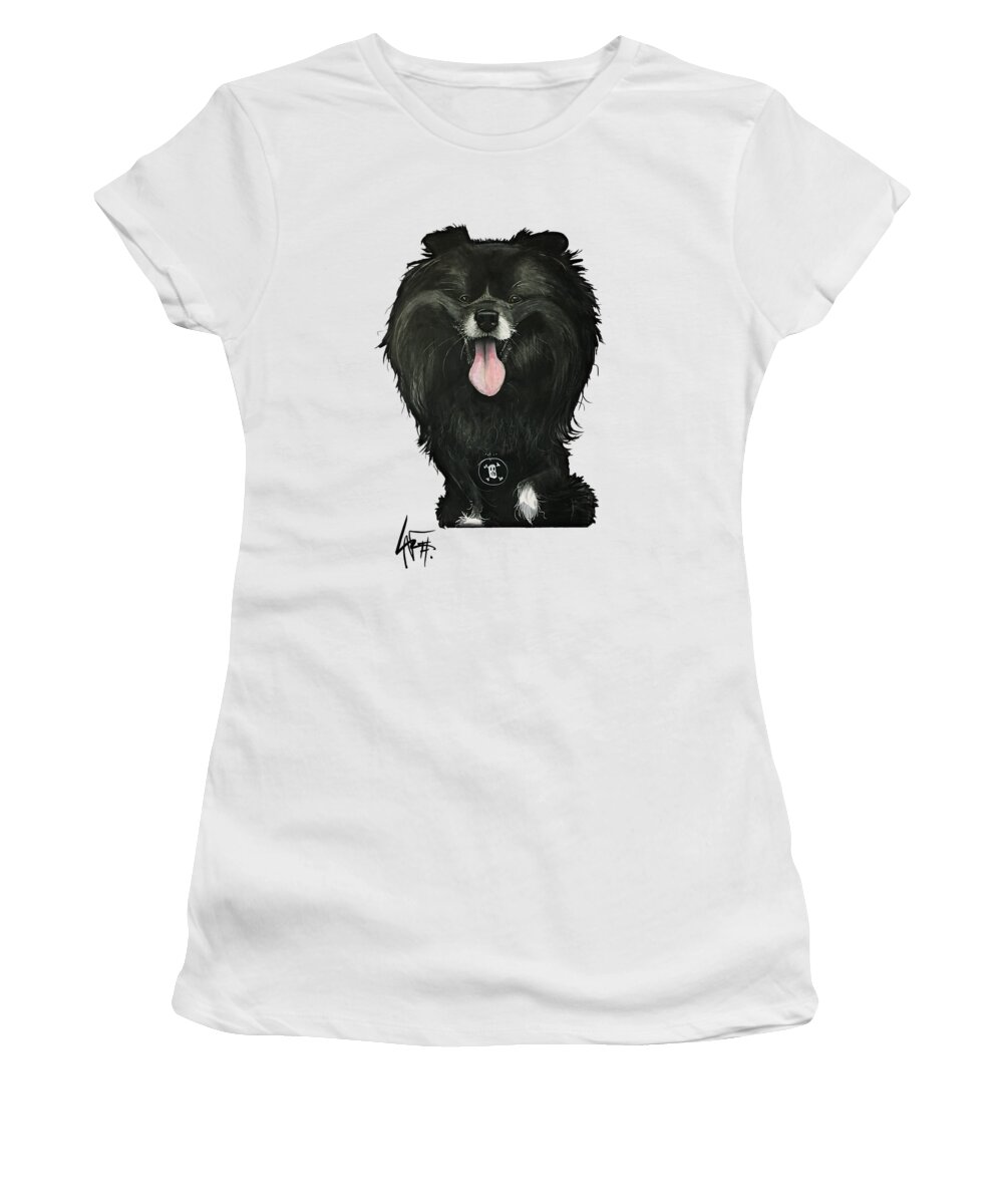 Wheeler Women's T-Shirt featuring the drawing Wheeler 4331 by Canine Caricatures By John LaFree