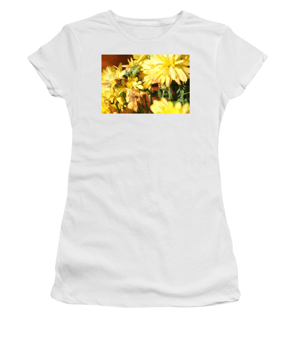Lizard Women's T-Shirt featuring the photograph Why Hello by Tammy Schneider