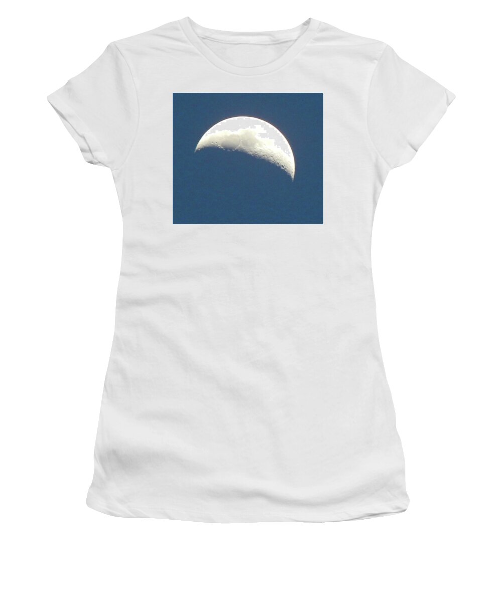 Moon Women's T-Shirt featuring the photograph Wild Blue Yonder by Karen Stansberry
