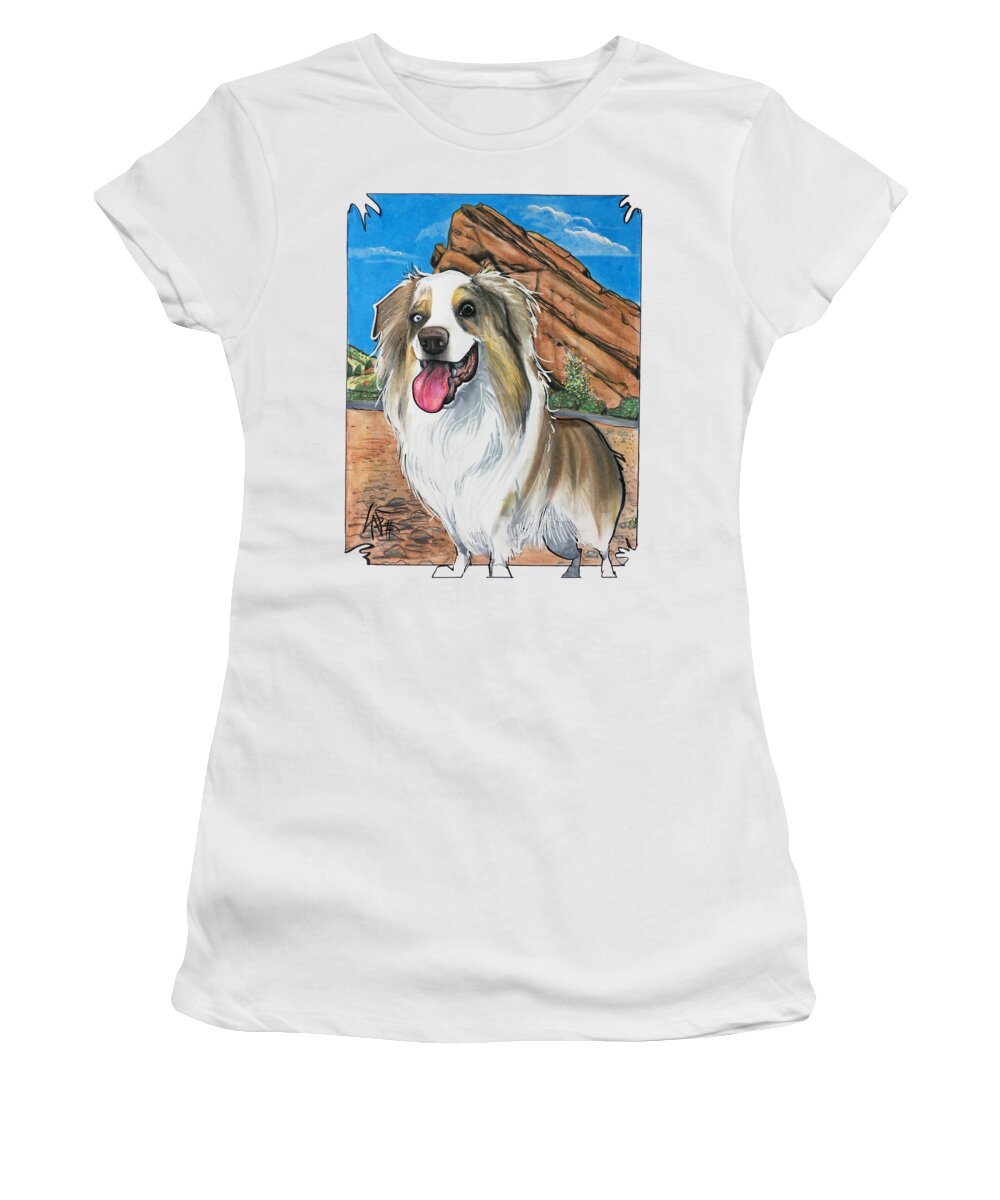 Wilks Women's T-Shirt featuring the drawing Wilks 4807 by Canine Caricatures By John LaFree