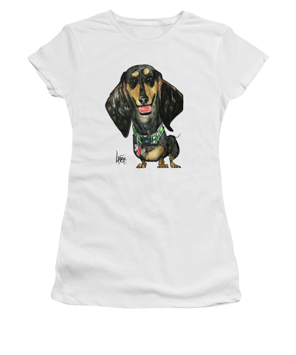 Winesickle Women's T-Shirt featuring the drawing Winesickle 4328 by Canine Caricatures By John LaFree