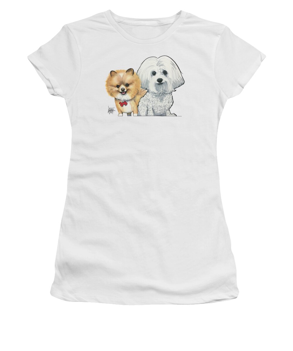Wockner Women's T-Shirt featuring the drawing Wockner 4800 by Canine Caricatures By John LaFree