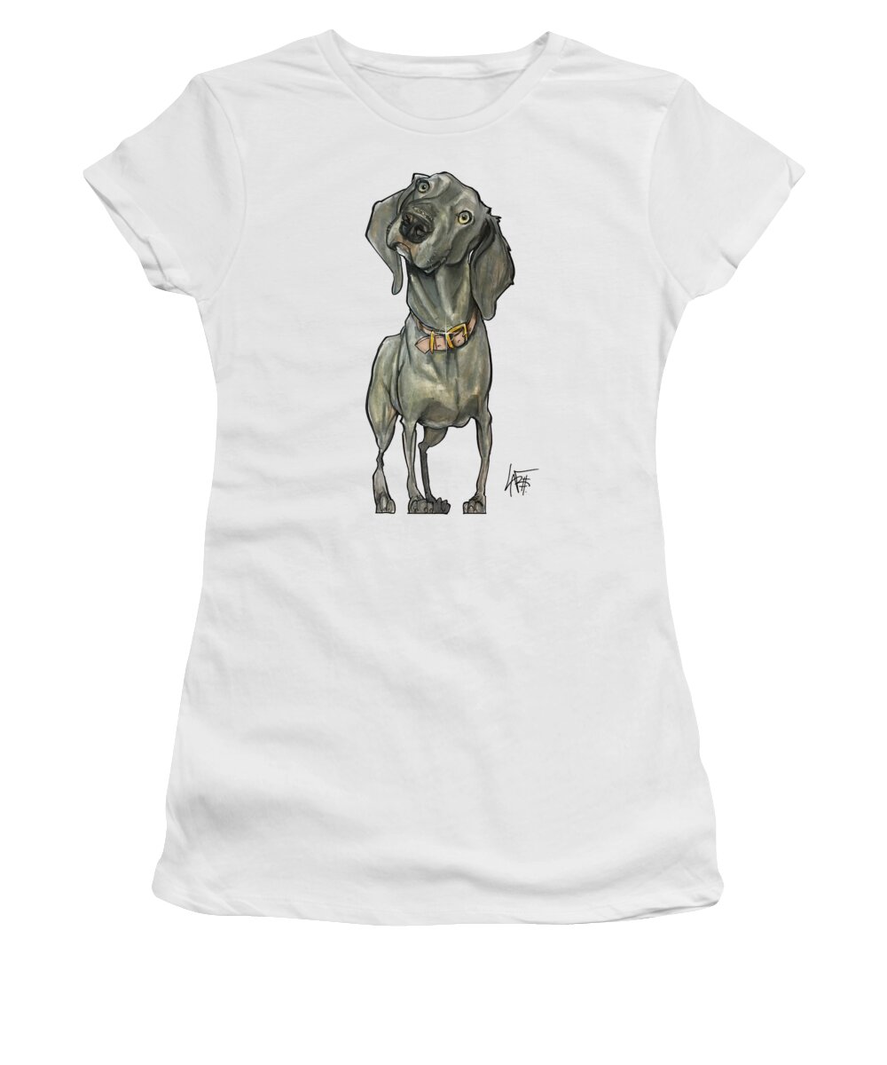 Womack 4487 Women's T-Shirt featuring the drawing Womack 4487 by Canine Caricatures By John LaFree
