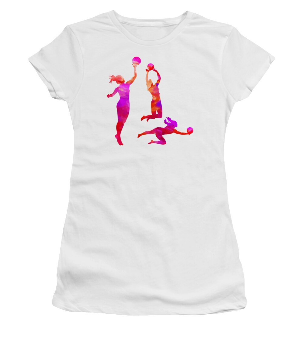 Watercolor Art Women's T-Shirt featuring the digital art Volleyball Watercolor Canvas Print, Photographic Print, Art Print, Framed Print,iPhone Case, by David Millenheft