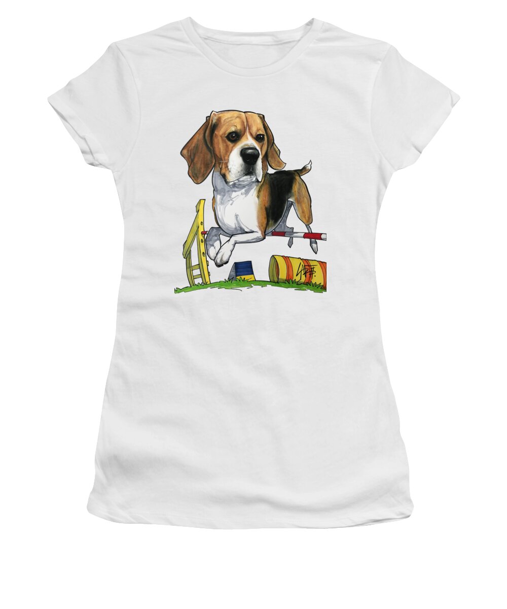 Woodes Women's T-Shirt featuring the drawing Woodes 4427 by Canine Caricatures By John LaFree