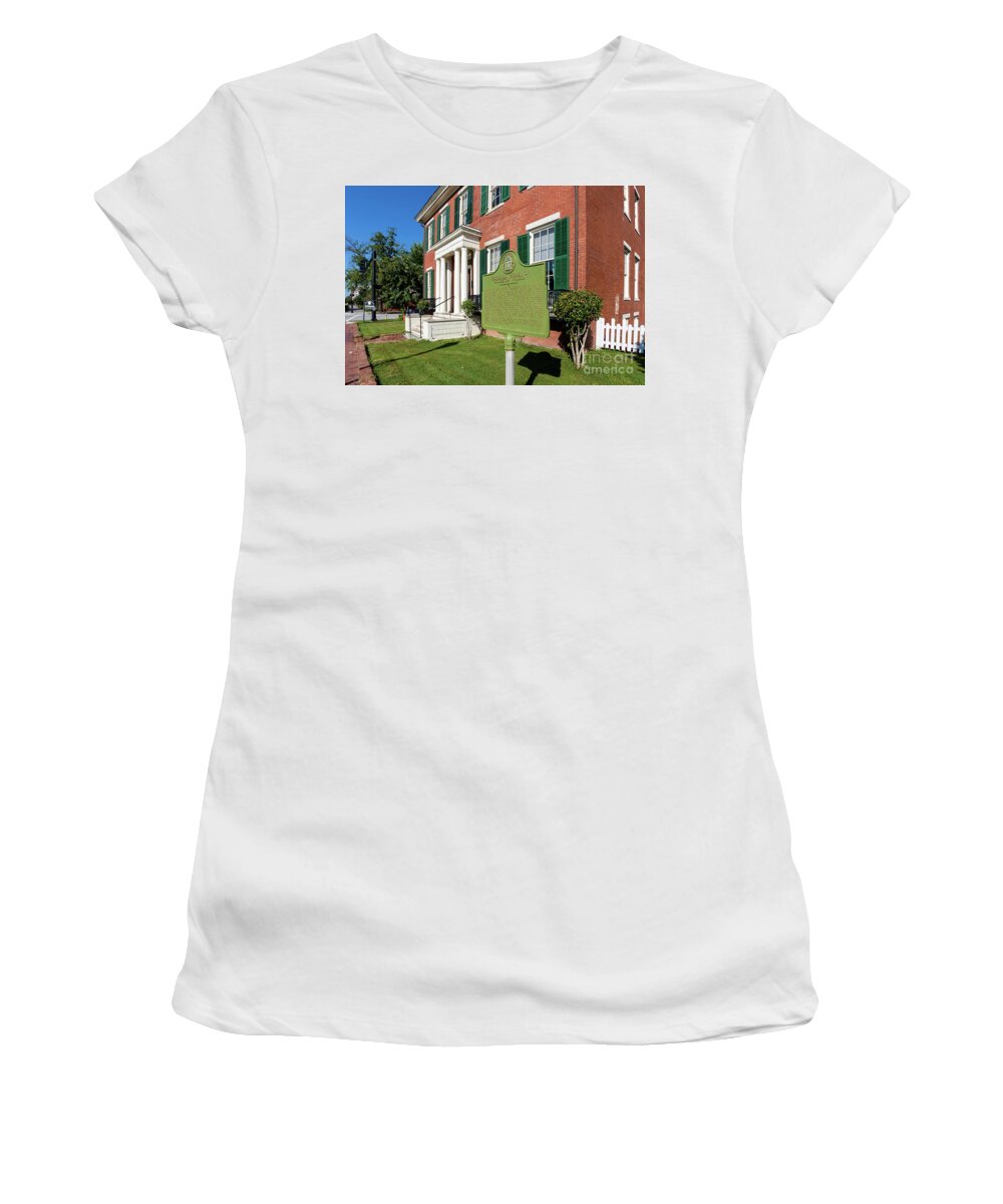 Woodrow Wilson Boyhood Home - Augusta Ga 1 Women's T-Shirt featuring the photograph Woodrow Wilson Boyhood Home - Augusta GA 1 by Sanjeev Singhal