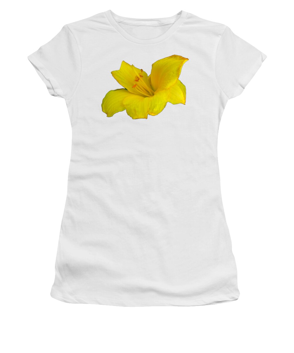 Yellow Women's T-Shirt featuring the photograph Yellow Lily Flower Photograph Best for Shirts by Delynn Addams