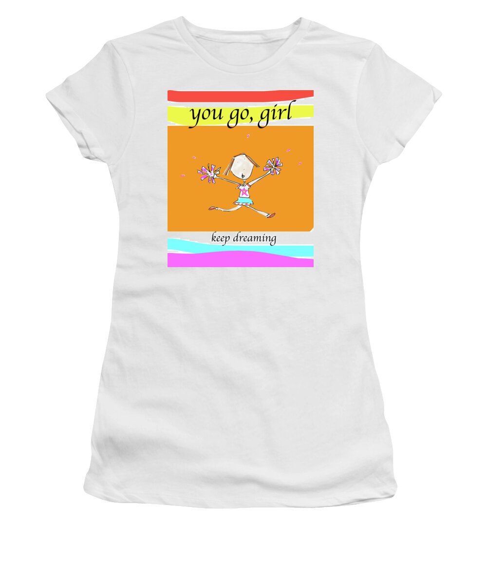 Colorblock Women's T-Shirt featuring the digital art You Go, Girl by Ashley Rice