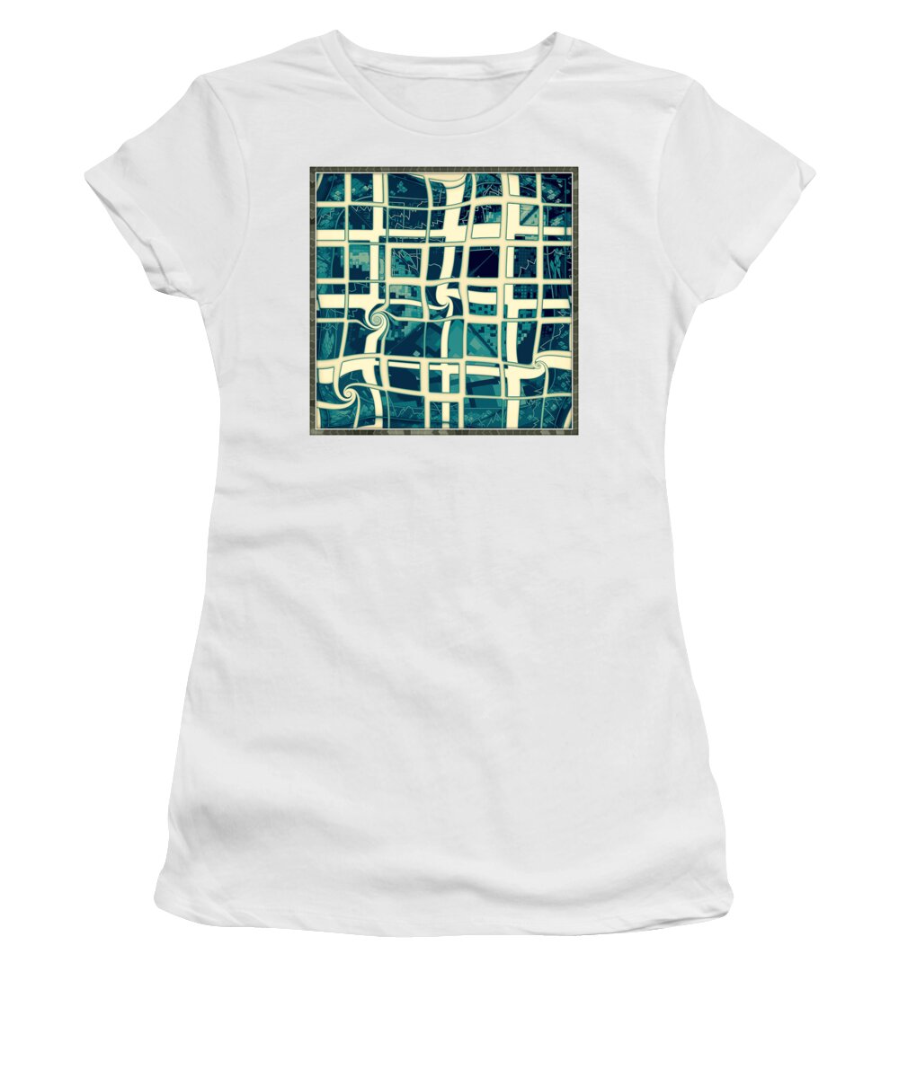 Blue Women's T-Shirt featuring the digital art # 117 by Marko Sabotin