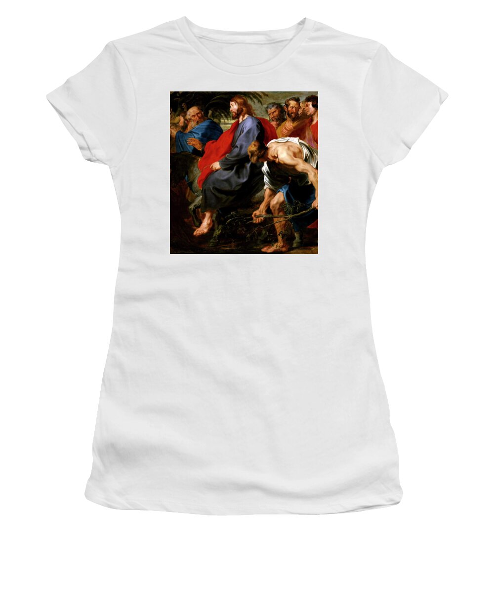 Entry Of Christ Into Jerusalem Women's T-Shirt featuring the painting Entry of Christ into Jerusalem #1 by Sir Anthony van Dyck