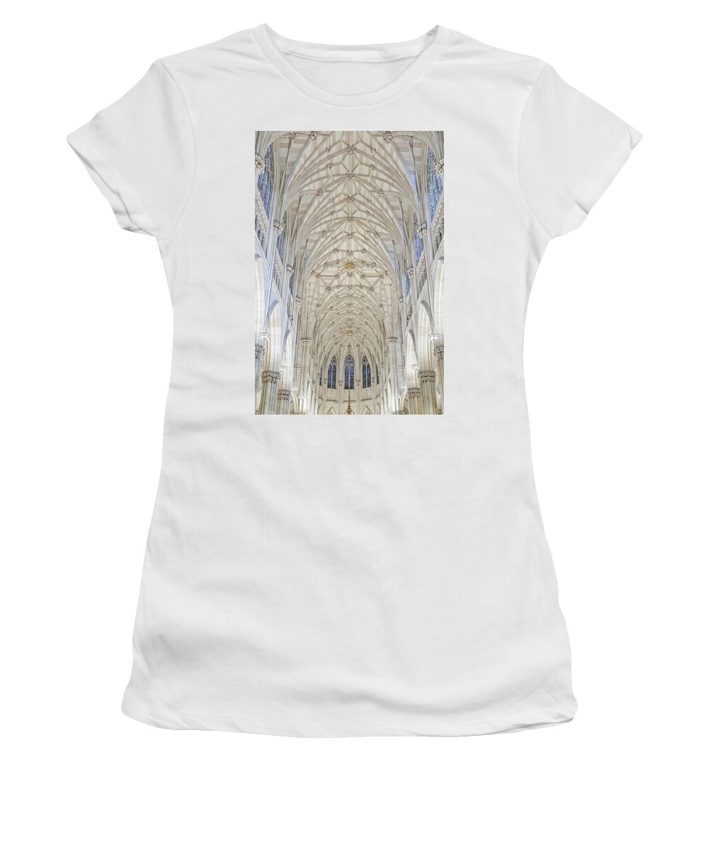 Saint Patricks Cathedral Women's T-Shirt featuring the photograph Saint Patrick's Cathedral NYC #1 by Susan Candelario