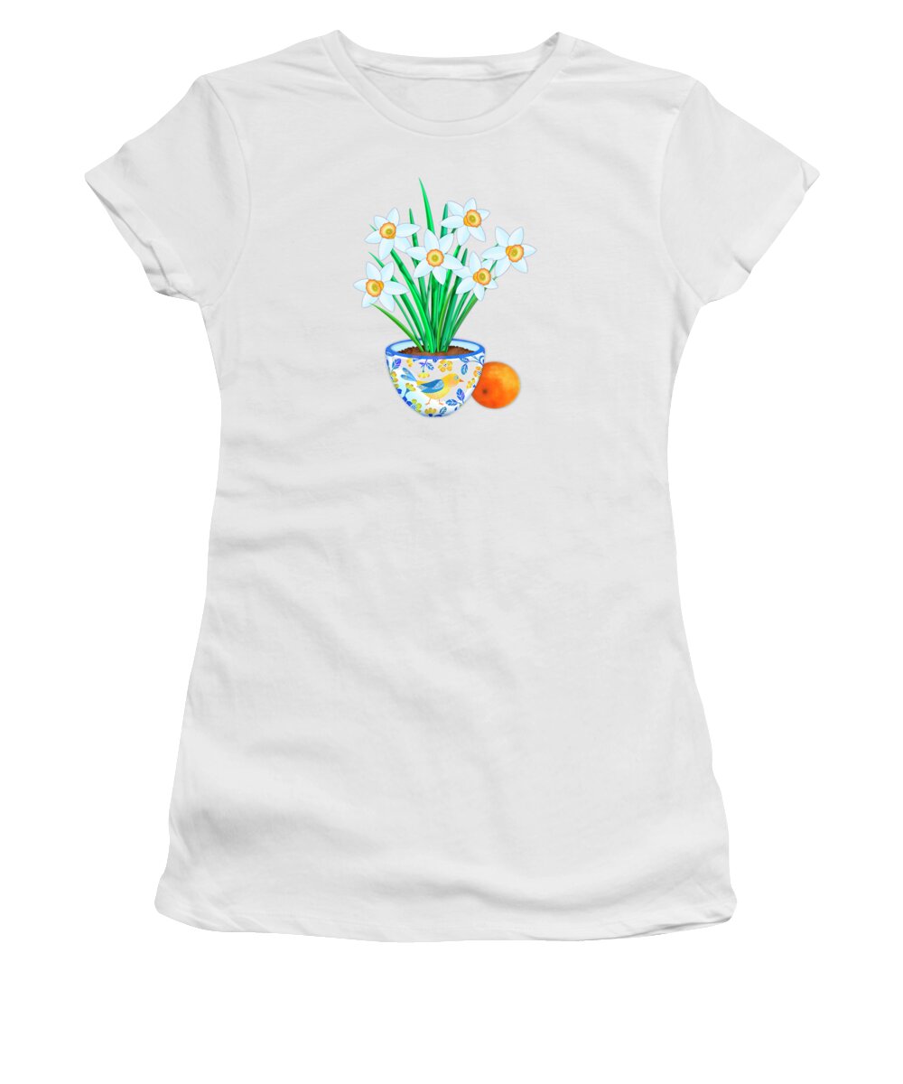 Spring Women's T-Shirt featuring the digital art Spring's Floral Promise #2 by Valerie Drake Lesiak