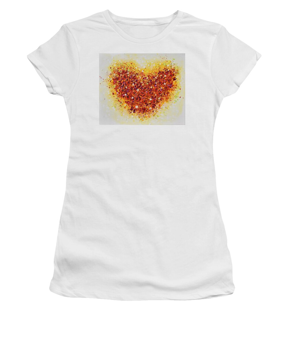 Heart Women's T-Shirt featuring the painting Summer Love #1 by Amanda Dagg
