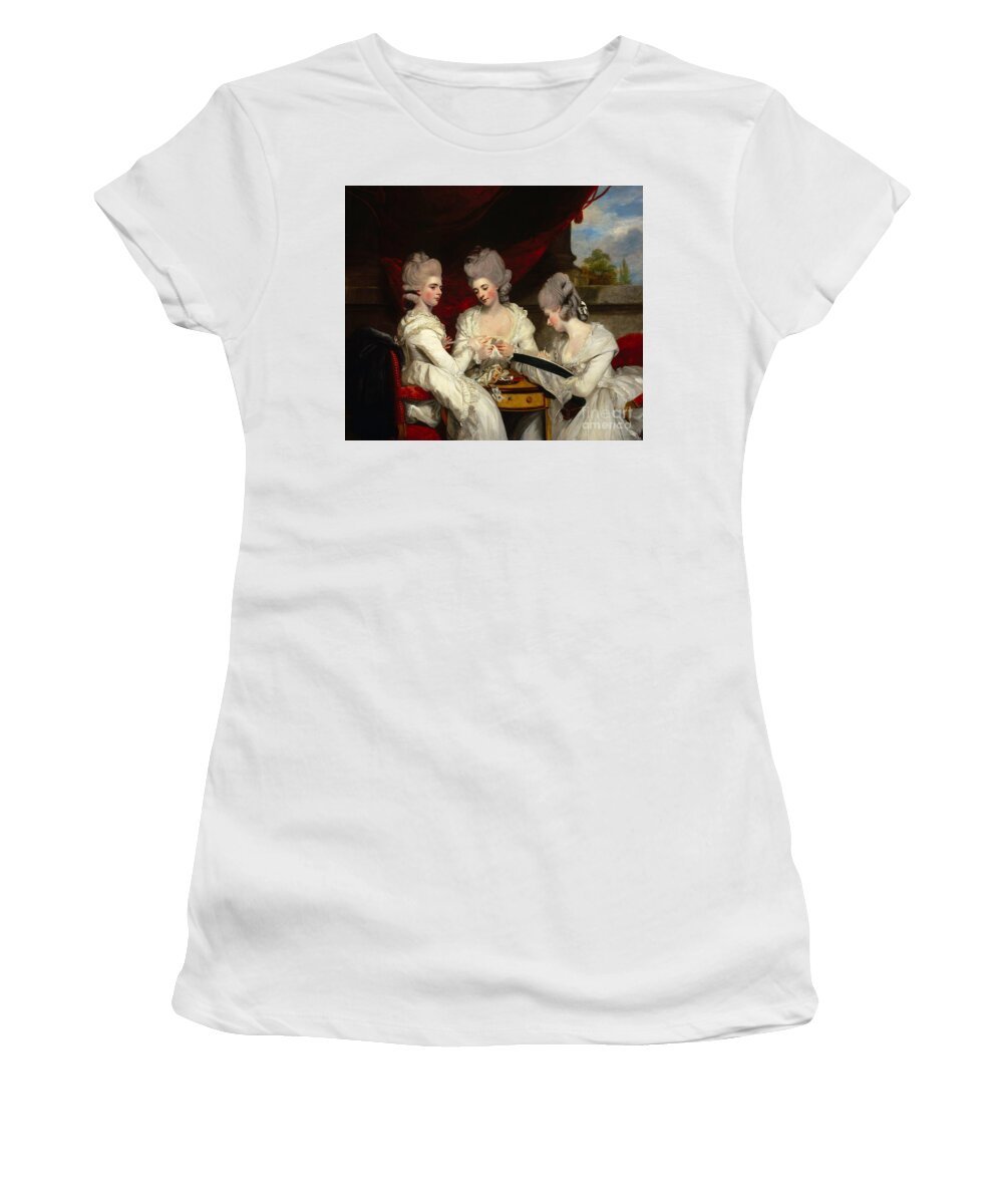 Sir Joshua Reynolds Women's T-Shirt featuring the painting The Ladies Waldegrave by Sir Joshua Reynolds