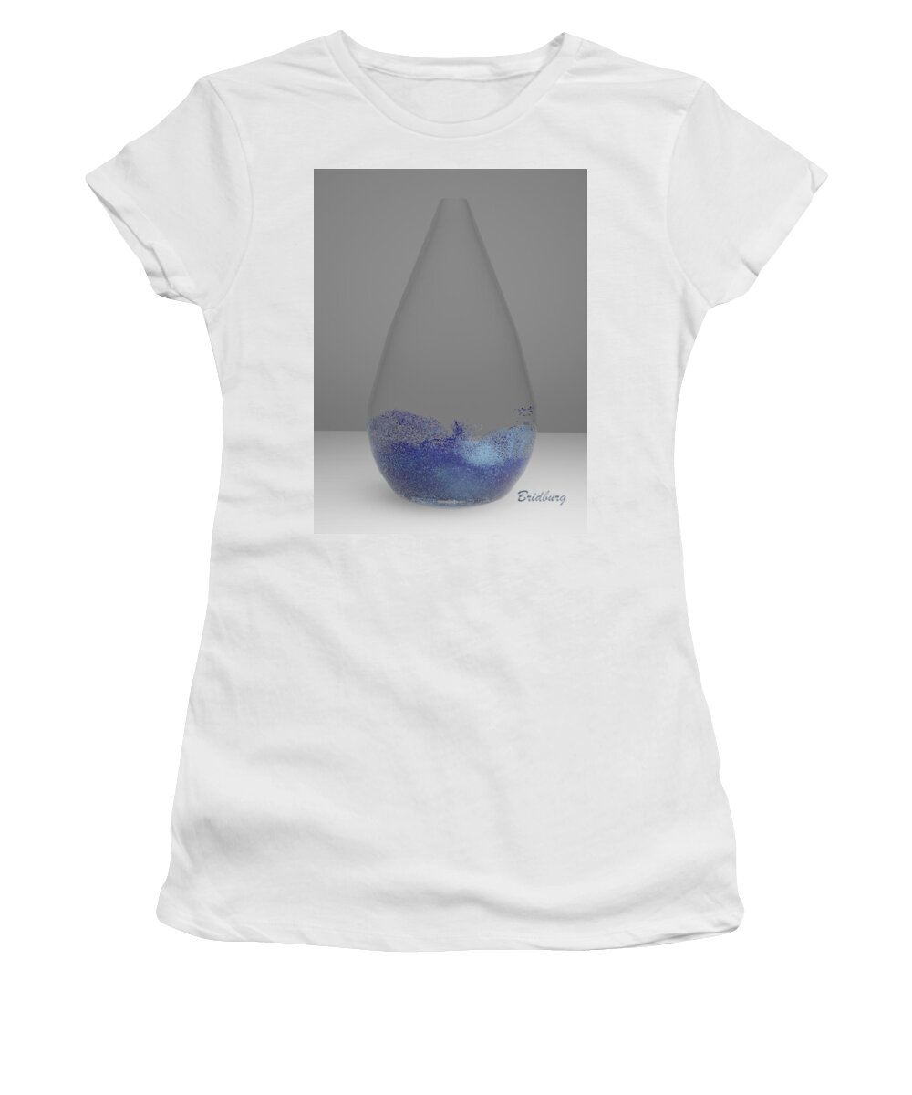 Nft Women's T-Shirt featuring the digital art 101 Rain Drop Wave by David Bridburg