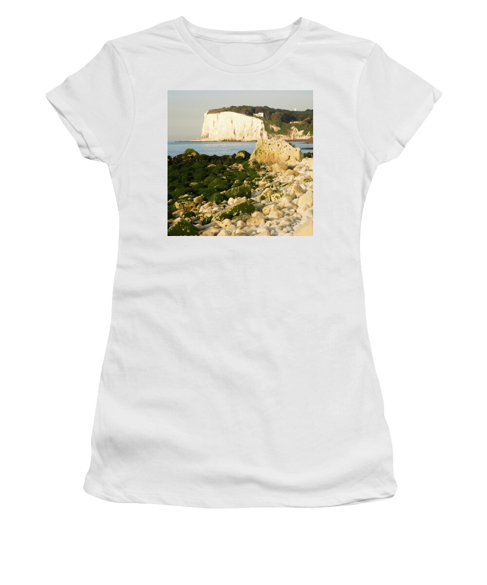 Dover Women's T-Shirt featuring the photograph Morning at the White Cliffs of Dover #11 by Ian Middleton