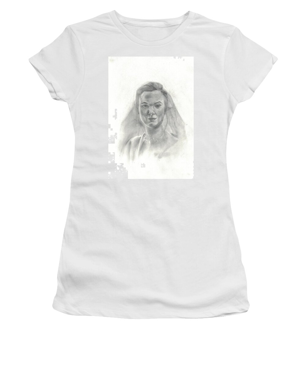 Illustration Women's T-Shirt featuring the drawing Untitled #11 by Miranda Brouwer