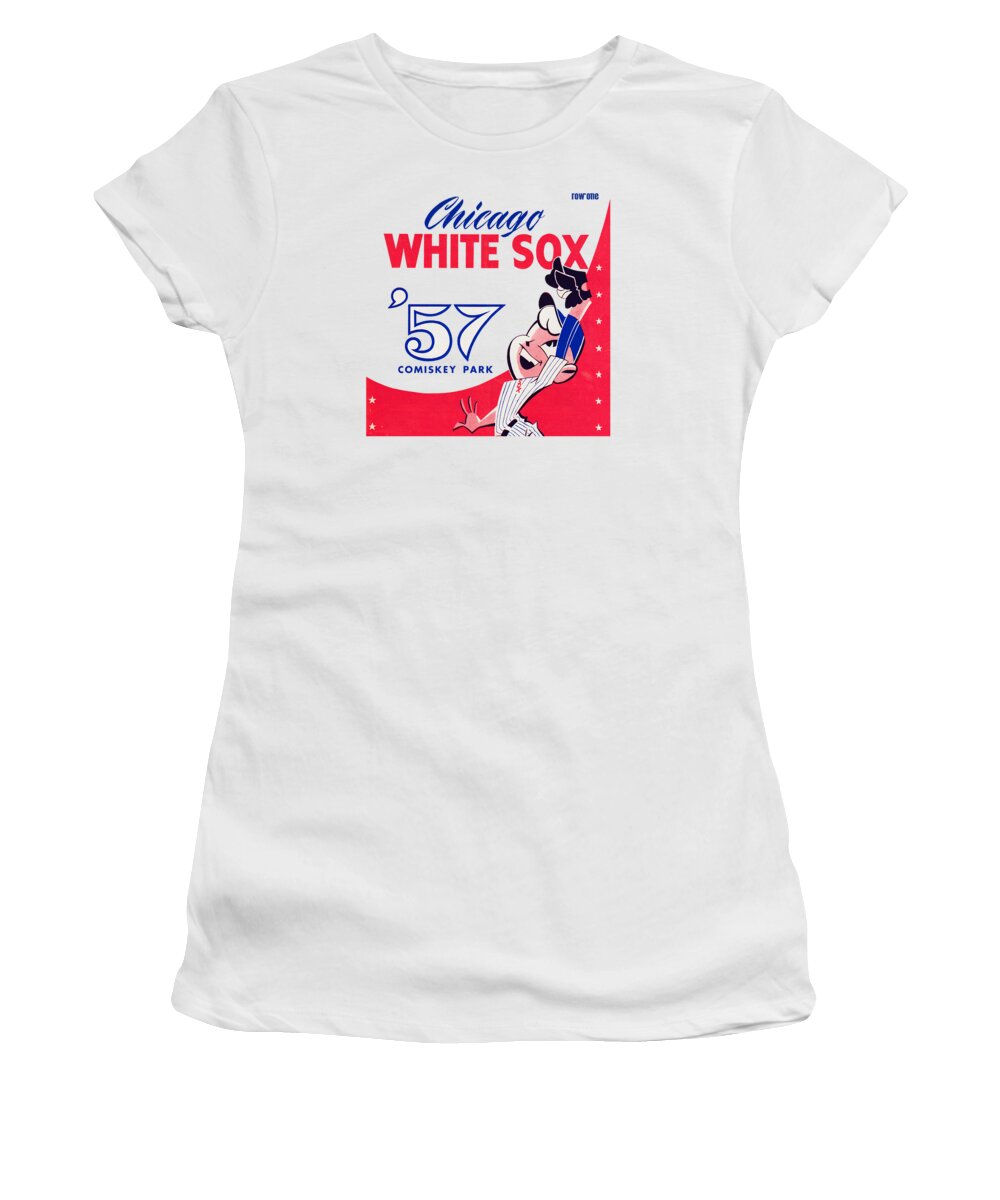 1957 Chicago White Sox Score Book Women's T-Shirt by Row One Brand - Pixels