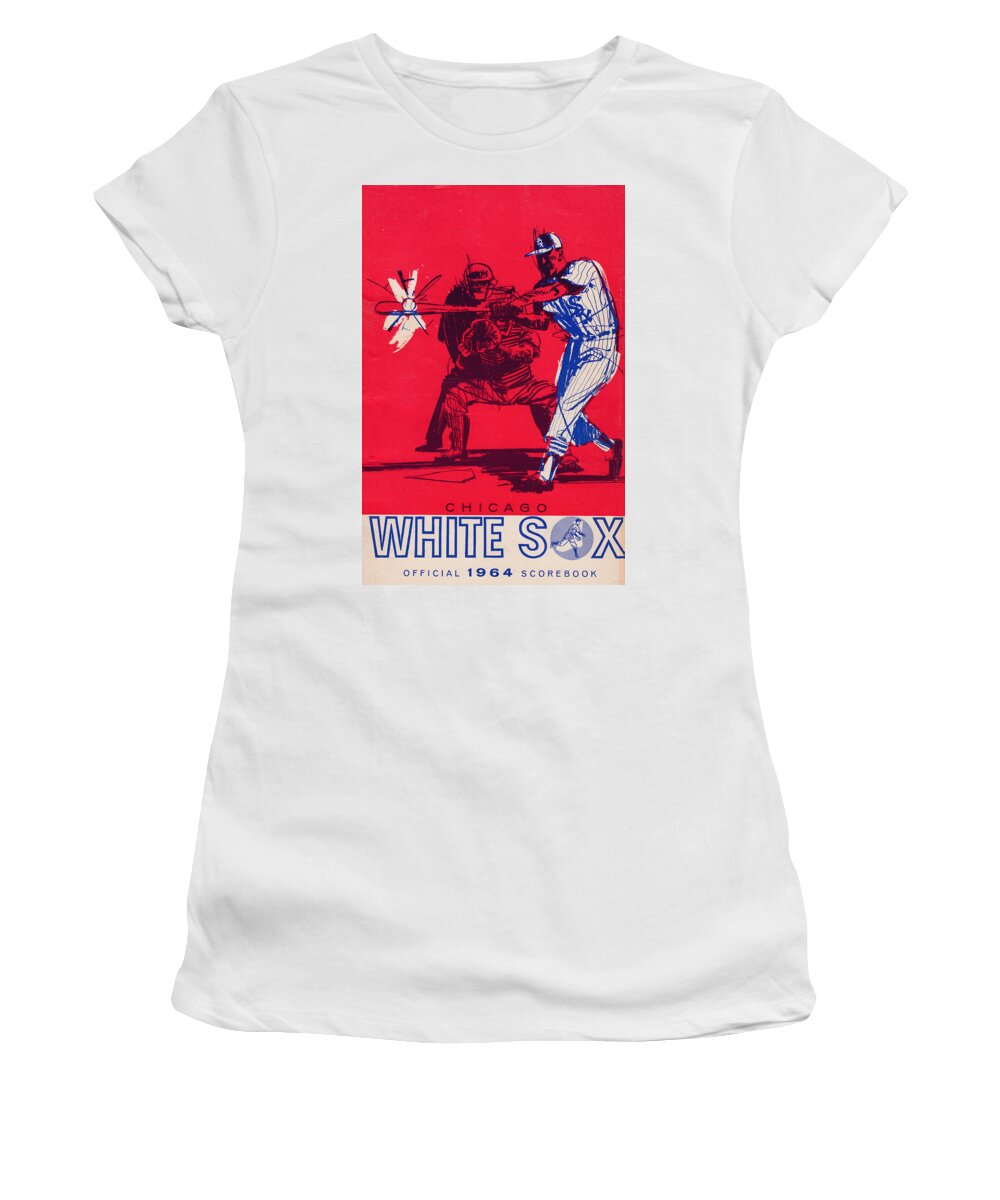 Women's T-Shirt featuring the drawing 1964 White Sox Scorecard by Row One Brand