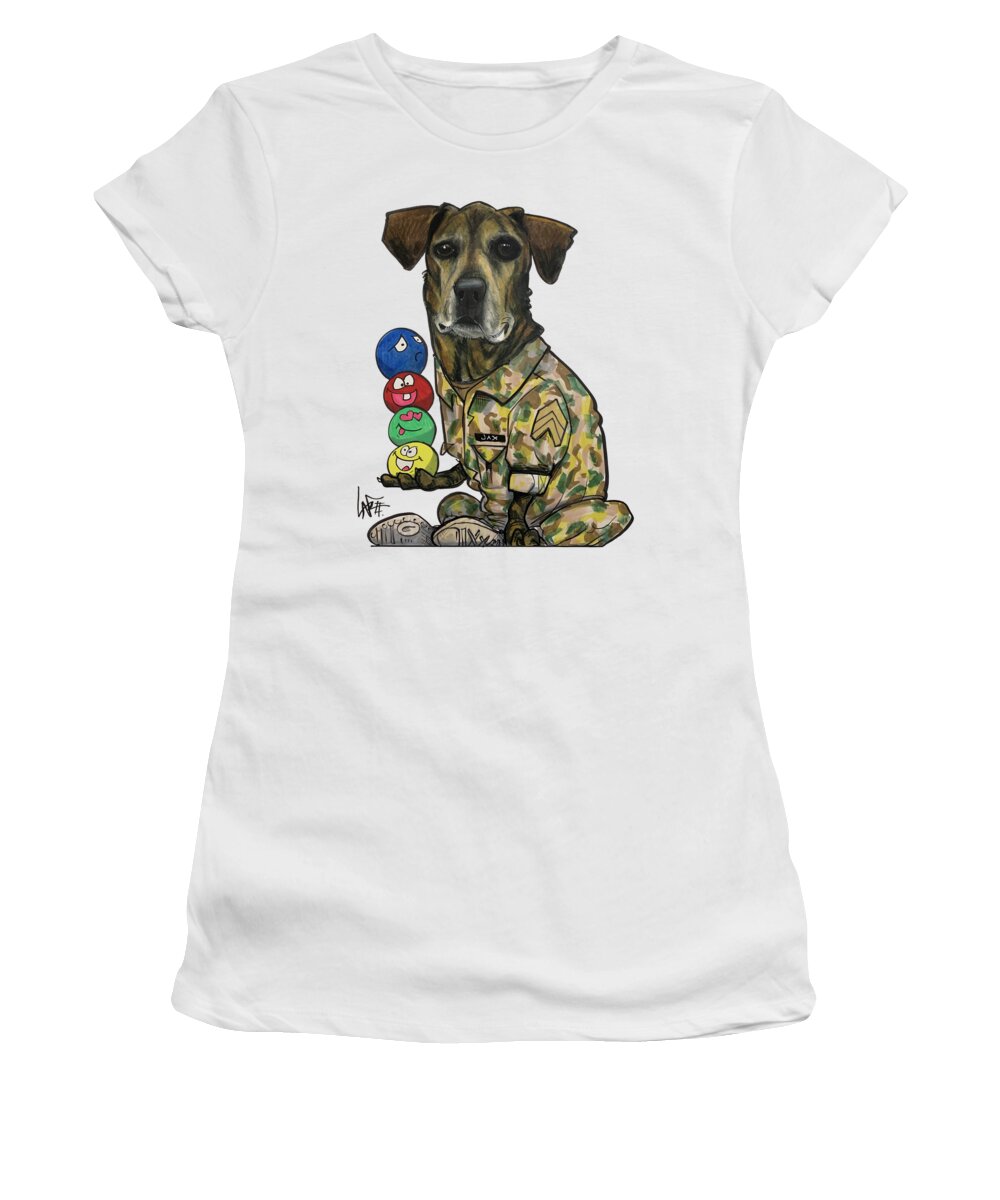 Chickos Women's T-Shirt featuring the drawing 5338 Chickos by Canine Caricatures By John LaFree