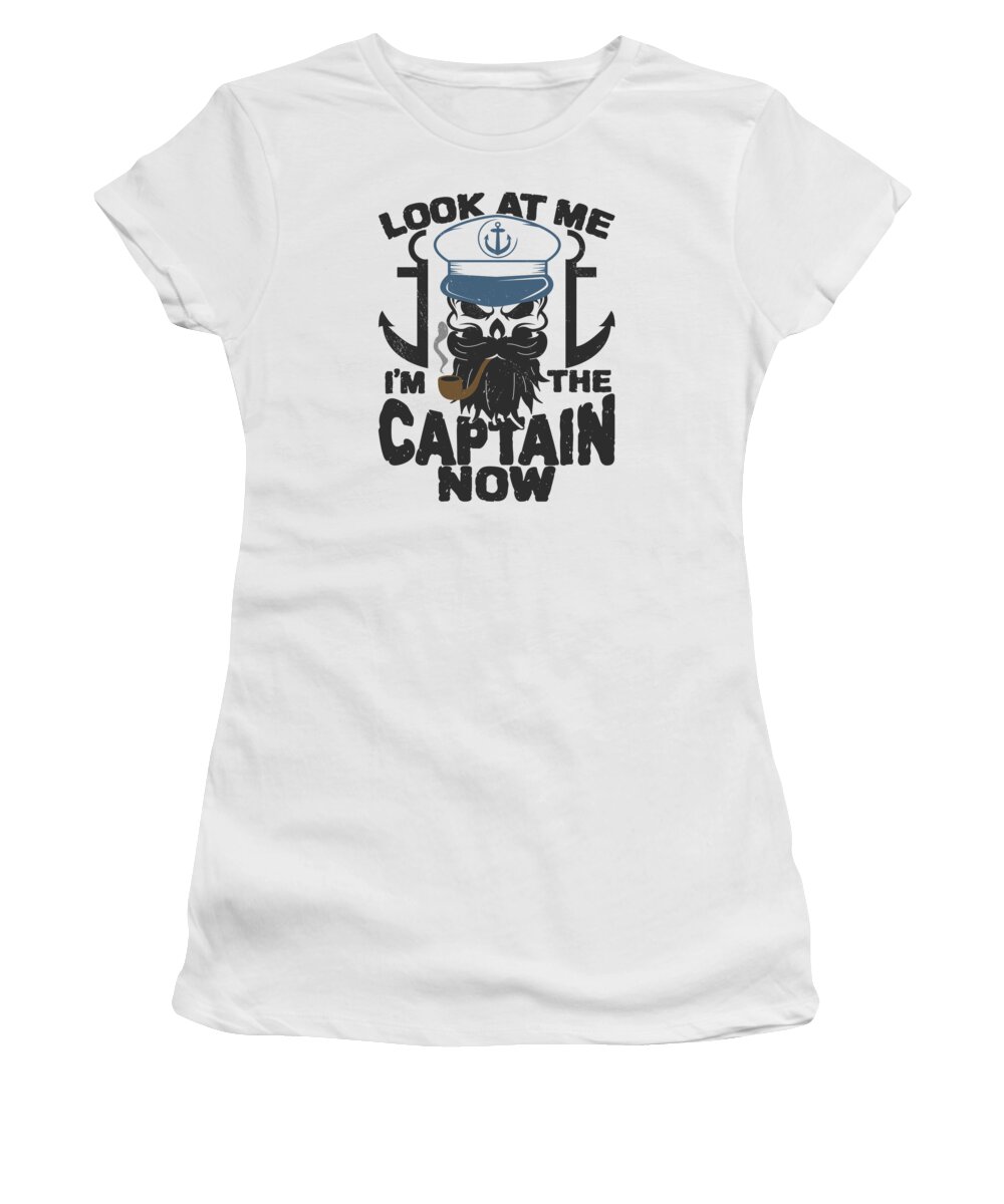 Captain Women's T-Shirt featuring the digital art Captain Boat Lovers Fishermen Sailing Boating #2 by Toms Tee Store
