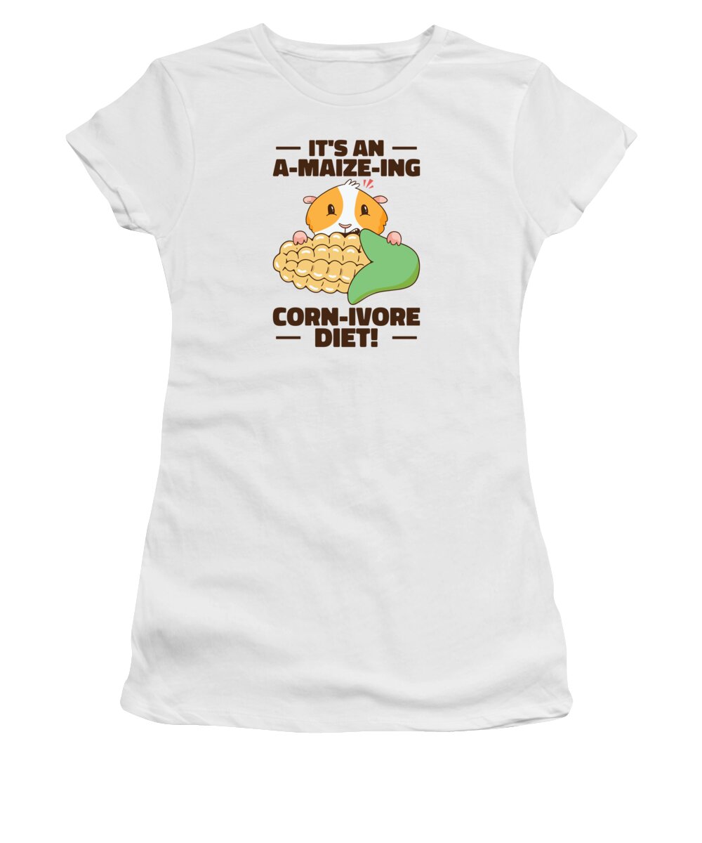 Cute Animal Women's T-Shirt featuring the digital art Cute Animal Hamster Corn Pet Food Hamster Lover Pet #2 by Toms Tee Store