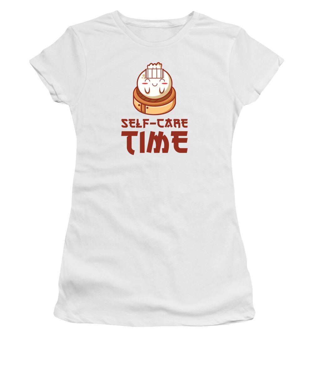 Dim Sums Women's T-Shirt featuring the digital art Dim Sums Asian Food Self-care Relaxing Time #2 by Toms Tee Store