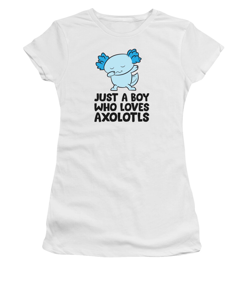 Axolotl Women's T-Shirt featuring the tapestry - textile Just a Boy Who Loves Axolotls Cute Axolotl #2 by EQ Designs