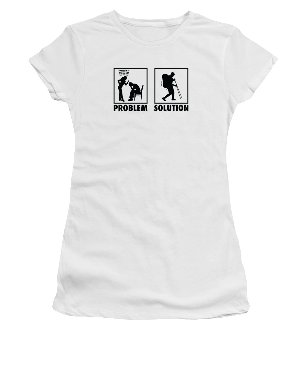 Climbing Women's T-Shirt featuring the digital art Mountain Climbing Mountain Climbers Statement Problem Solution #2 by Toms Tee Store