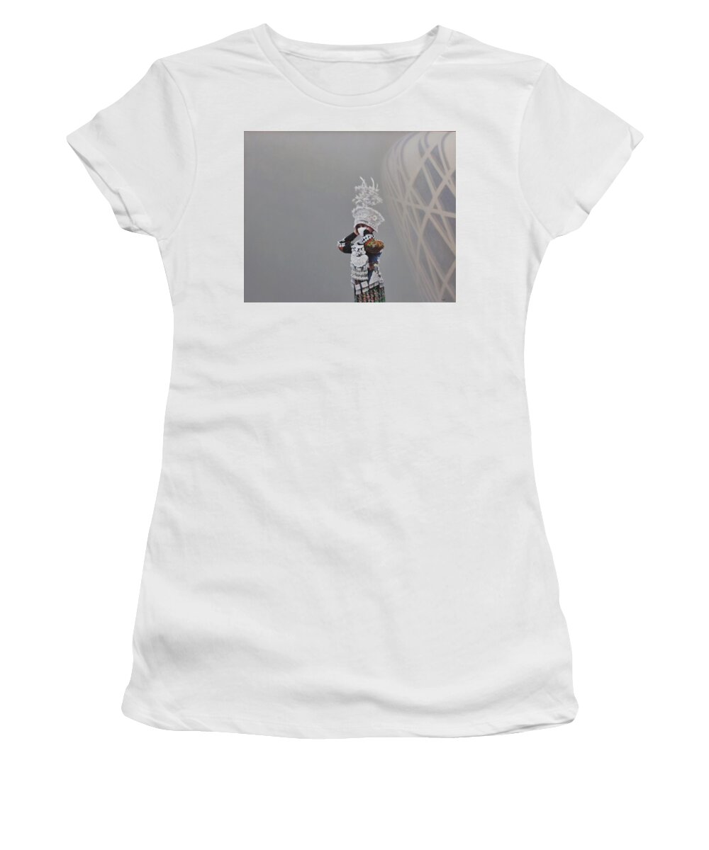 Realism Women's T-Shirt featuring the painting Shades Of High Gray #2 by Zusheng Yu