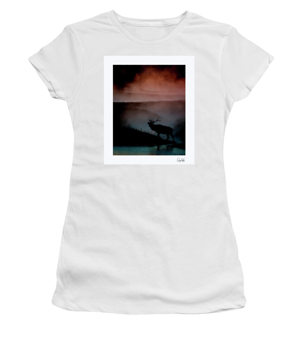 Sunrise Women's T-Shirt featuring the photograph Shadows along the Madison #2 by Gary Langley