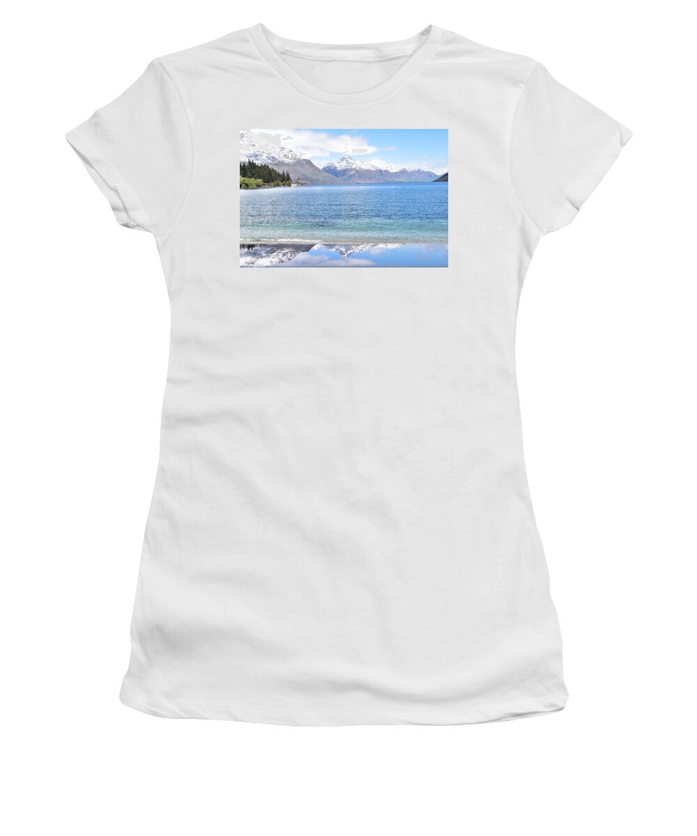 Aerial Landscape Women's T-Shirt featuring the photograph The view of Queenstown #2 by Yujun