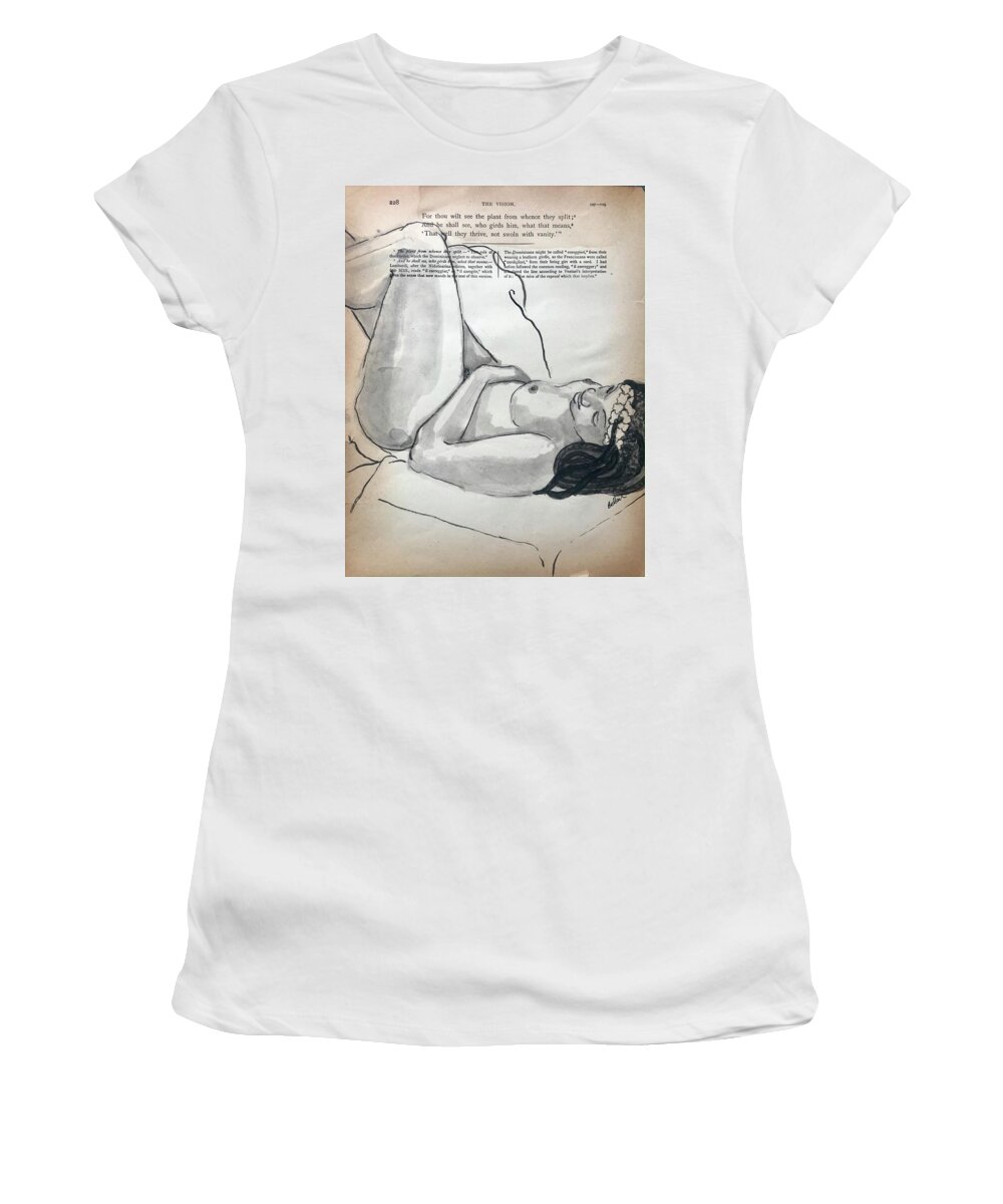 Drawing Women's T-Shirt featuring the drawing The Vision #2 by M Bellavia