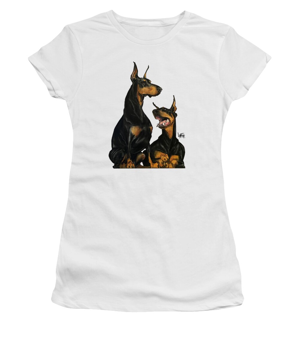 2373 Women's T-Shirt featuring the drawing 2373 Faulk by Canine Caricatures By John LaFree