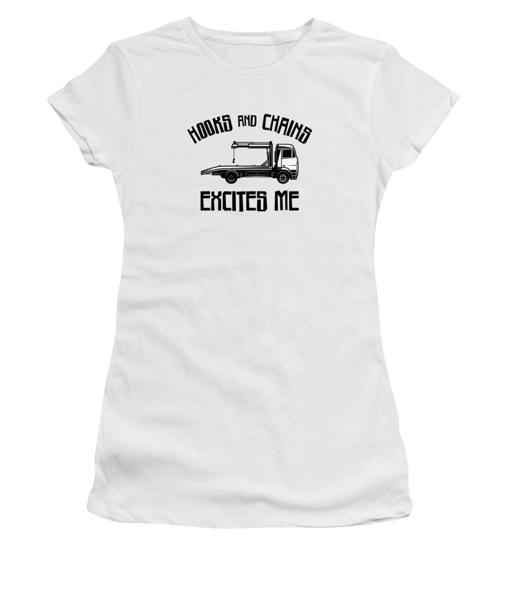 Tow Trucks Women's T-Shirt featuring the digital art Tow Truck Driver Breakdown Lorry Hooks Chains #3 by Toms Tee Store
