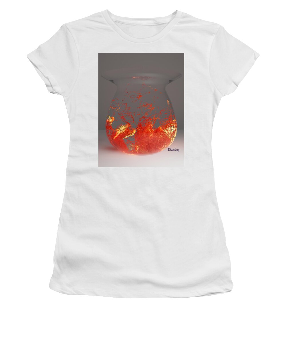 Nft Women's T-Shirt featuring the digital art 301 Vase Waves by David Bridburg