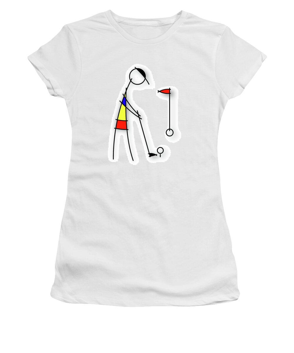 Neoplasticism Women's T-Shirt featuring the digital art Golf n s by Pal Szeplaky