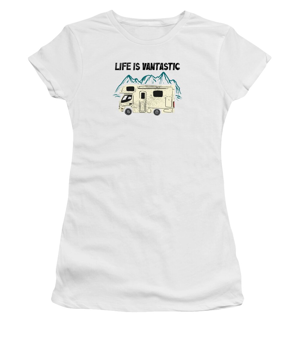 Camping Van Women's T-Shirt featuring the digital art Camping Van Camper Mobile Home #4 by Toms Tee Store