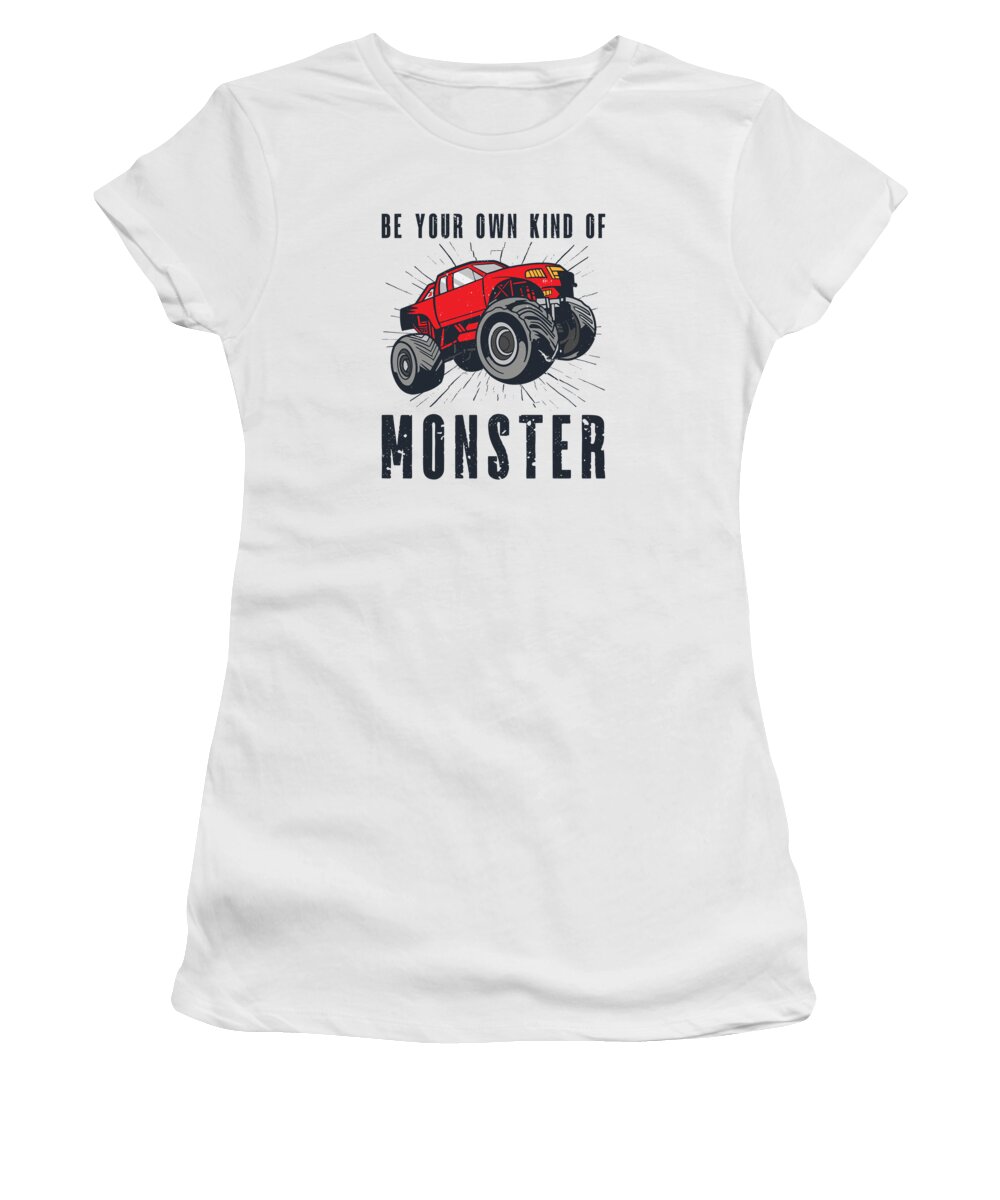 Monster Women's T-Shirt featuring the digital art Monster Truck Drive Wheels Lover Giant Car #4 by Toms Tee Store