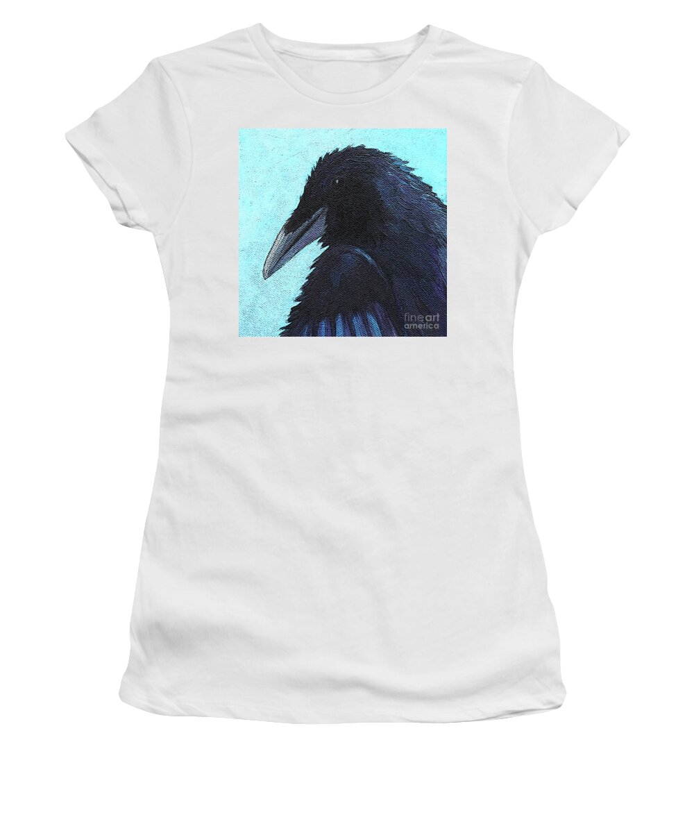 Raven Women's T-Shirt featuring the painting 4 Raven by Victoria Page