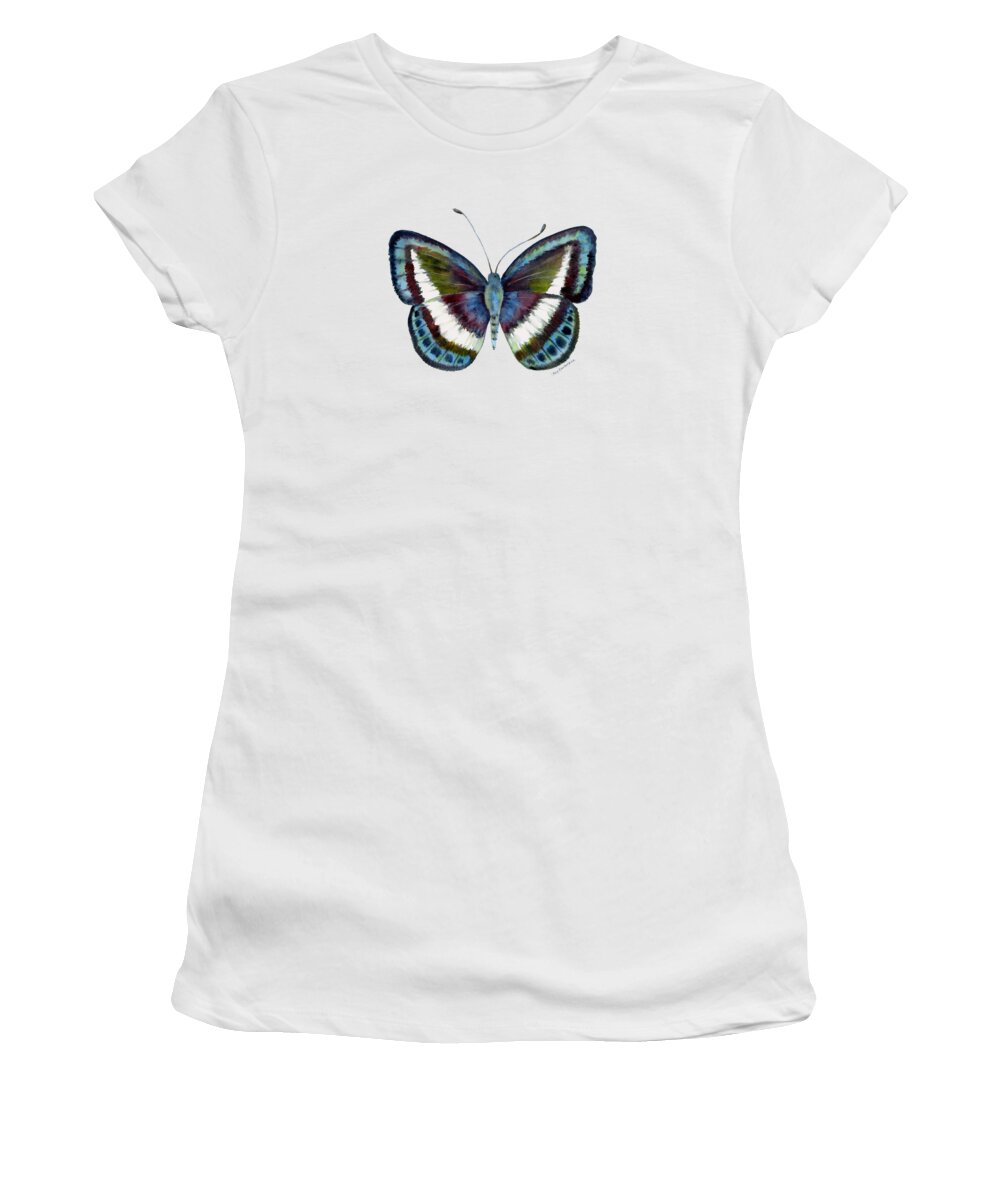 Danis Women's T-Shirt featuring the painting 40 Danis Danis Butterfly by Amy Kirkpatrick